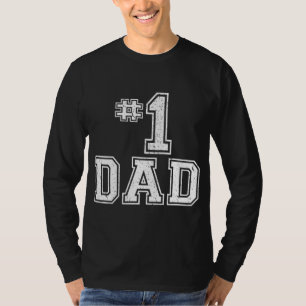 Camiseta 1 Pai Número Um Estilo De Vintagem Do Dia de os pa