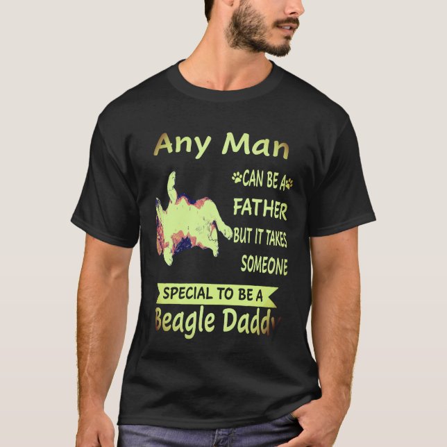 Camiseta 1 Qualquer Homem - Beagle Daddy Beagle (Frente)