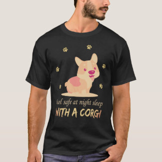 Camiseta 1 Sinta-se Seguro à Noite Durma Com Um Corgi