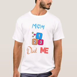 Camiseta 1Mãe 2Pai 3Me Eu Amo Minha Família