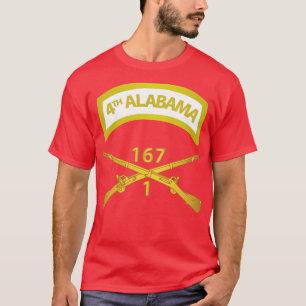 Camiseta 1rua Bn 167th Infantry Inf Branch com 4th Alabama 