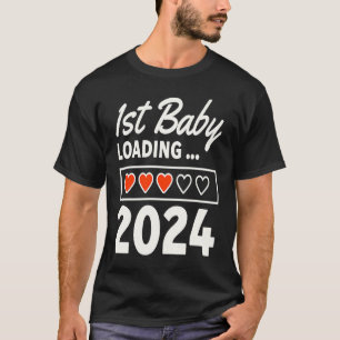 Camiseta 1rua Carregando 2024 Anúncio de Gravidez Engraçado