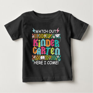 Camiseta 1rua de jardim de infância de volta às crianças da