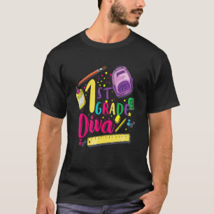Camiseta 1rua Diva Primeiro Dia De Roupas Para Meninas Esco