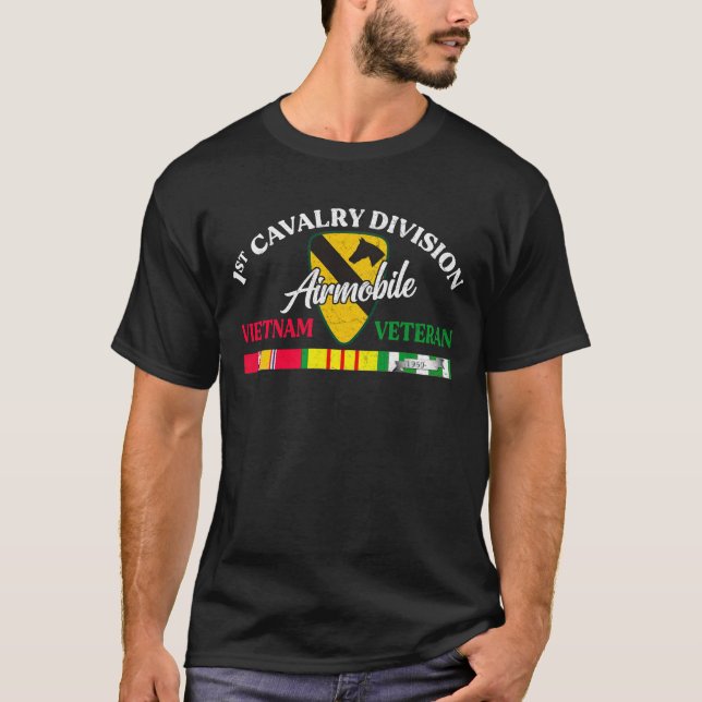 Camiseta 1rua-Divisão de Cavalaria-Vietname-Veterano (Frente)