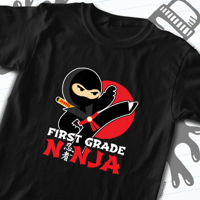 Camiseta 1rua Ninja Chuta Primeiro Dia De Volta À Escola (Criador carregado)