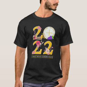 Camiseta 1rua Primeira Comunhão para Meninas 2022 Cute Cath