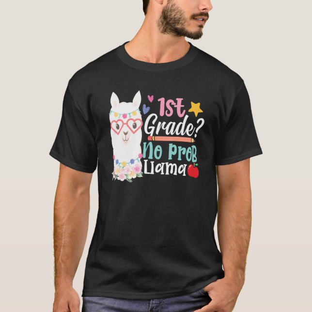 Camiseta 1rua Sem Prob Llama Professora Raparigas Primeiro  (Frente)