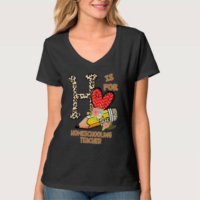 Camiseta 1st Day Of School Homeschooling Teacher Leopard Fl (Frente)