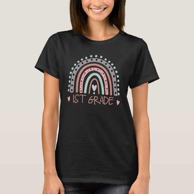 Camiseta 1st Grade Boho Rainbow First Grade Student Back To (Frente)
