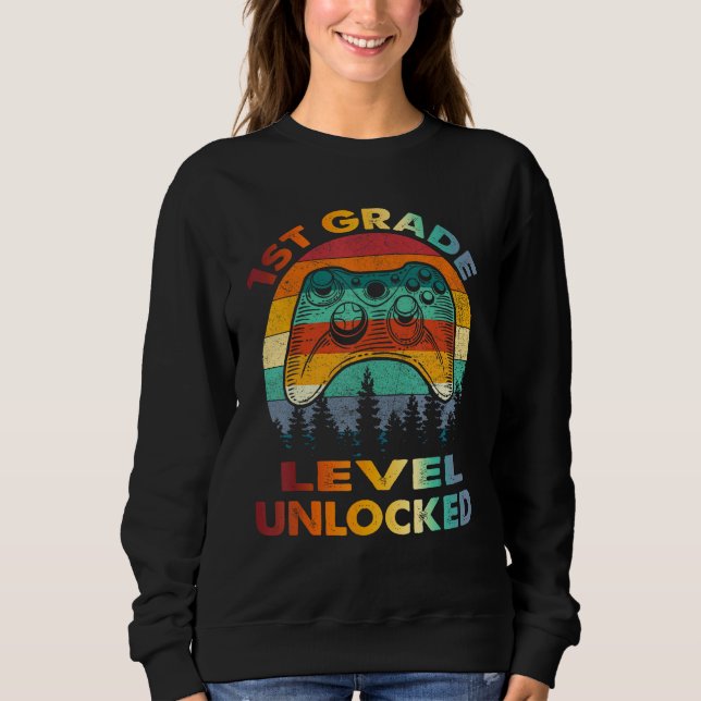 Camiseta 1st Grade Level Unlocked Gamer 1st Day Of School B (Frente)