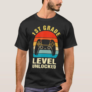 Camiseta 1st Grade Level Unlocked Gamer First Day Of School