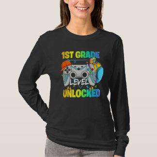 Camiseta 1st Grade Level Unlocked Video Gamers First Day Of