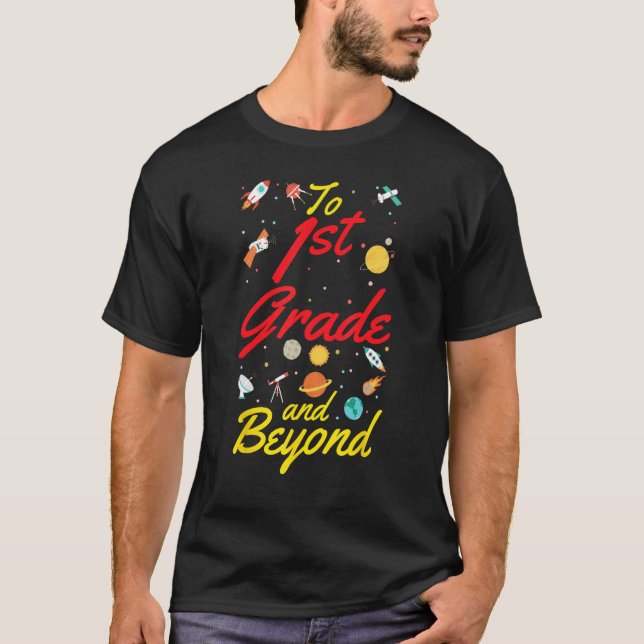 Camiseta 1st Grade Space First Grade Teacher Student Back t (Frente)