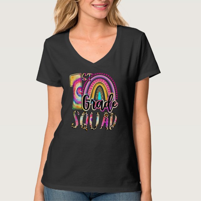 Camiseta 1st Grade Squad Tie Dye Back To School Teacher Stu (Frente)