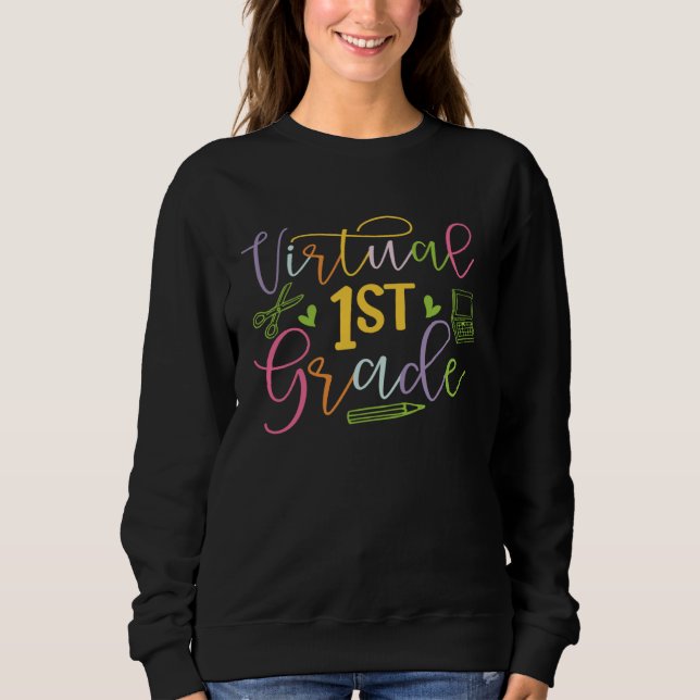 Camiseta 1st Grade Virtual School First Grade Online Class  (Frente)