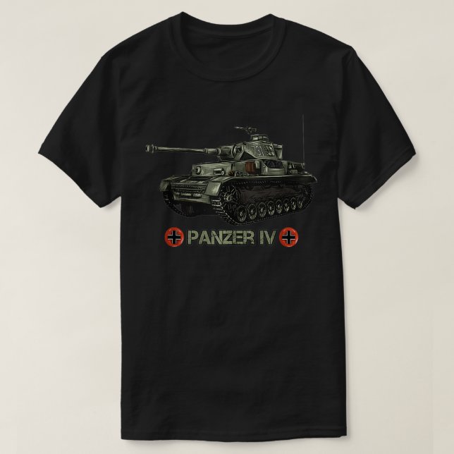 Camiseta 2ª Guerra Mundial — Reservatório alemão Panzer IV  (Frente do Design)
