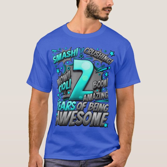 Camiseta 2º Aniversário Estilo Cômico Incrível Desde 2021 2 (Frente)