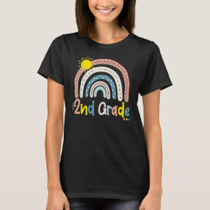 Camiseta 2º ano Boho Arco-íris Professor Aluno Último Dia D