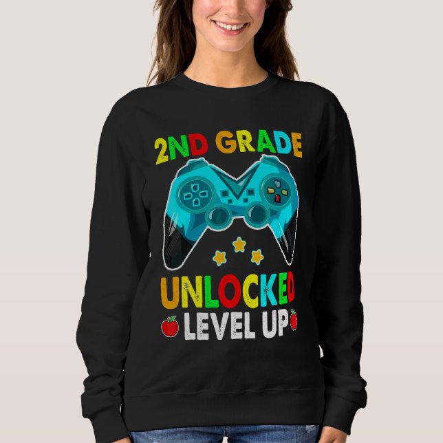 Camiseta 2º ano desbloqueado Suba de nível com controle de  (Frente)