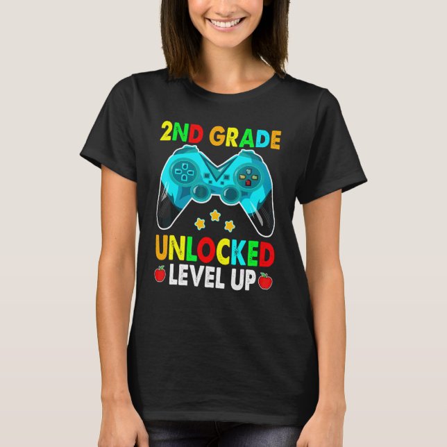 Camiseta 2º ano desbloqueado Subir de nível com controle de (Frente)