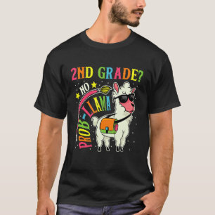 Camiseta 2º ano sem problema Llama volta às aulas primeiro 