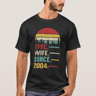 Camiseta 20º Aniversário de Casamento Para Ela Esposa Épica