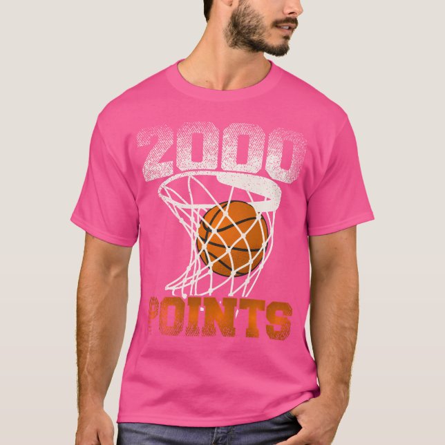 Camiseta 2000 Pontos De Basquete Para A Sua Basquete Favori (Frente)