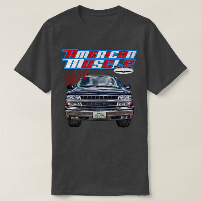 Camiseta 2003,Tahoe,Squarebody Truck,Yukon,Suburbano,Silver (Frente do Design)