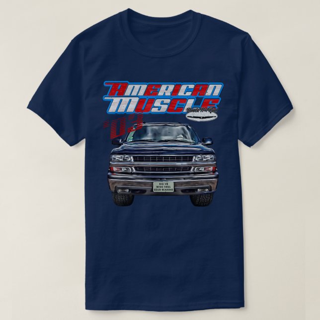 Camiseta 2003,Tahoe,Squarebody Truck,Yukon,Suburbano,Silver (Frente do Design)