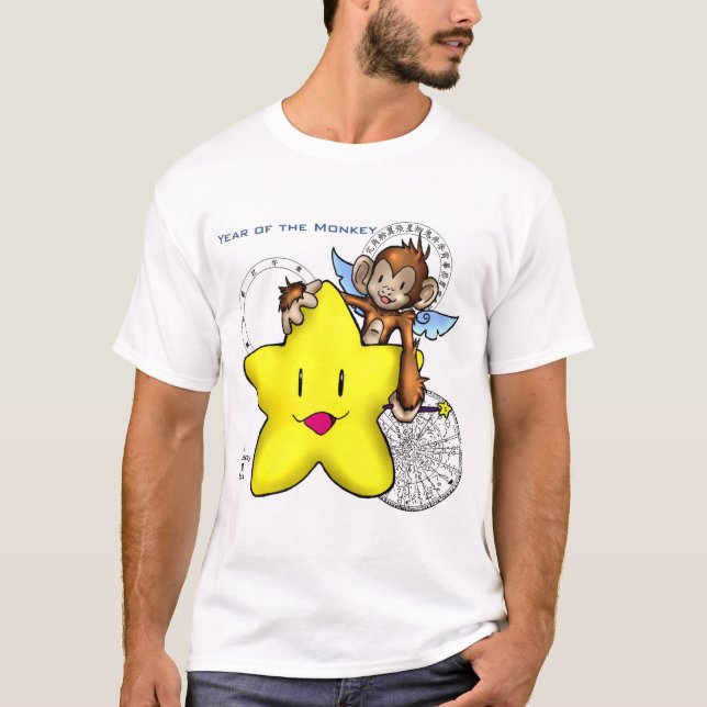 Camiseta 2004 anos do macaco! (estrela) (Frente)