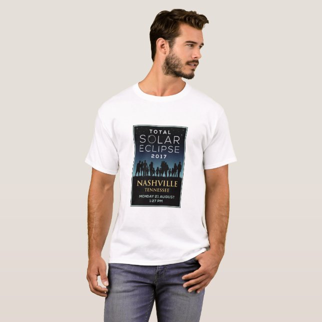 Camiseta 2017 eclipse solar total - Nashville, TN (Frente Completa)