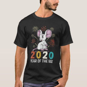 Camiseta 2020 Ano do Feliz ano novo Zodiac chinês Rato
