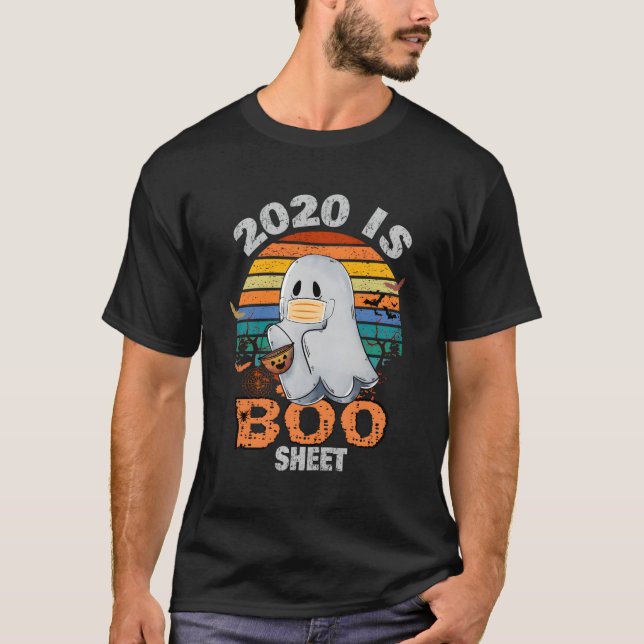 Camiseta 2020 É Dia das Bruxas de Fantasmas Boo Sheet (Frente)