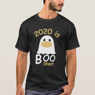 Camiseta 2020 É Engraçado Máscara Fantasma De Duas Folhas