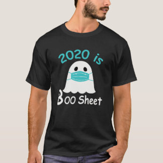 Camiseta 2020 É Engraçado Máscara Fantasma De Duas Folhas