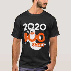 Camiseta 2020 é folha de fantasma boo halloween 