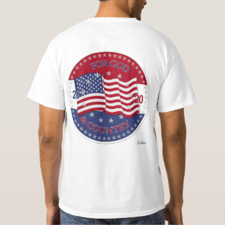 Camiseta 2020 Para Deus e País Bandeira Americana