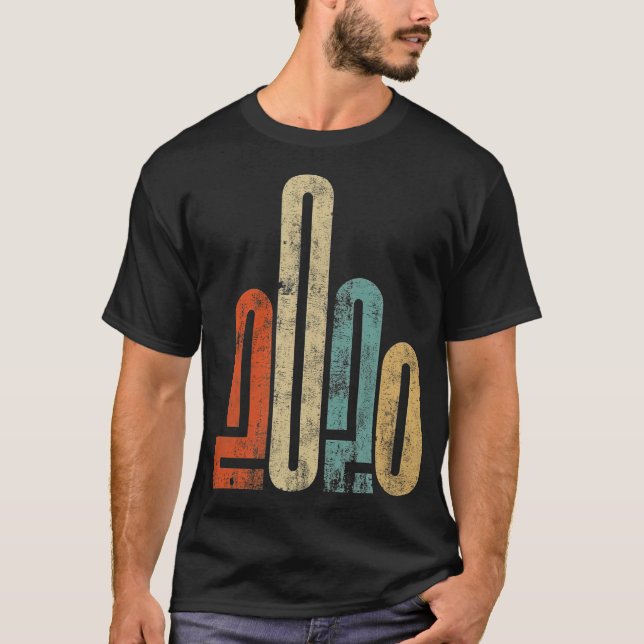 Camiseta 2020 Retrô De Dedo Médio Sarcasmo Engraçado (Frente)