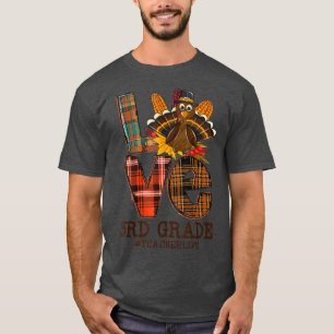 Camiseta 2021 Ação de Graças Ama Professor do 3º ano Turqui