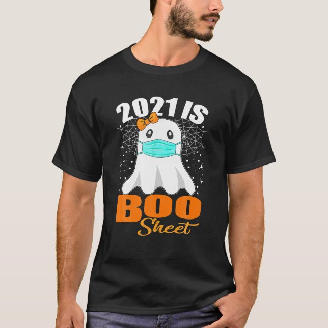 Camiseta 2021 É Um Fantasma De Folha De Boo (Frente)