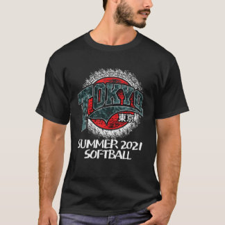 Camiseta 2021 Tóquio 東 Jogos 京 Japão de Verão Softball desp