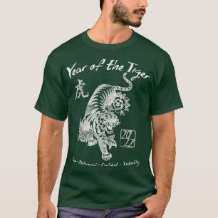 Camiseta 2022 Ano do Tigre Zodíaco Chinês Ano Novo Chinês 
