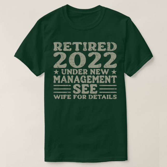 Camiseta 2022 Aposentado Em Novo Gerenciamento Consulte Esp (Frente do Design)