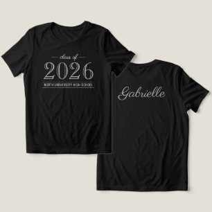 Camiseta 2022 Elegant Black and Gray Custom Graduation