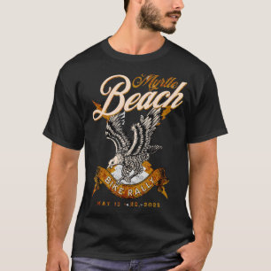 Camiseta 2022 Myrtle Beach Bike Rally Eagle Vintage Em Fron