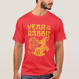 Camiseta 2023 Ano Do Coelho Chinês Zodiac Novo Chinês