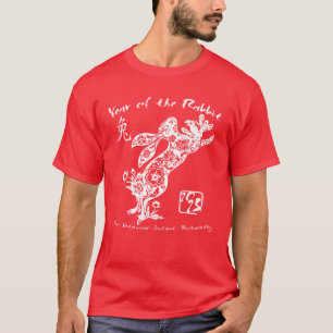 Camiseta 2023 Ano Do Coelho Chinês Zodiac Novo Chinês