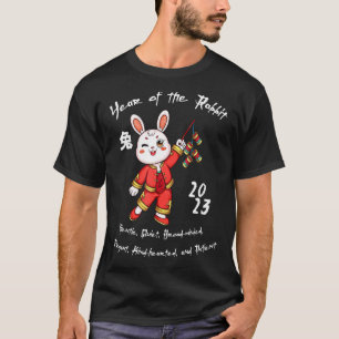 Camiseta 2023 Ano do Coelho Chinês Zodiac Novo Chinês