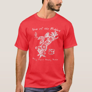 Camiseta 2023 Ano Do Coelho Chinês Zodiac Novo Chinês